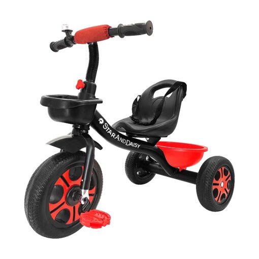 StarAndDaisy Wonder Tricycle Kids/Baby Tricycle Trike with Dual Storage Basket, Cushion seat, and seat Belt for Kids Boys Girls Age Group 1.5 to 5 Years (Red)