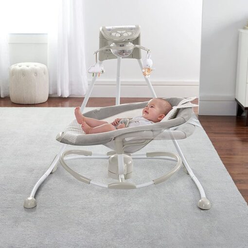 StarAndDaisy Ingenuity Convertible Electric Swing Cradle - Lights, Toys and Music - Rotatable Seat - Premium Built Electric (Grey) (Age: 0-24month) - Image 6