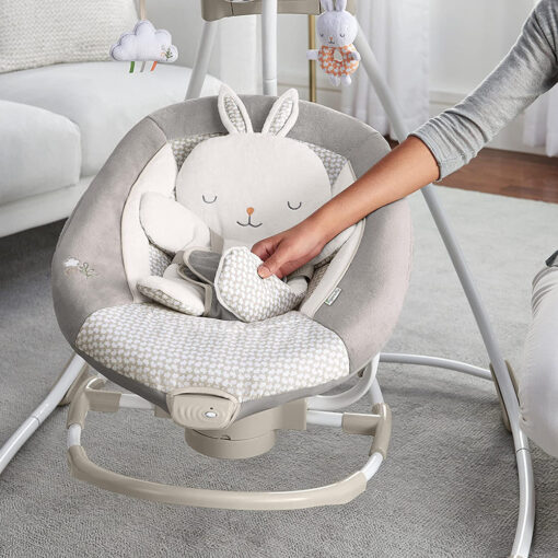 StarAndDaisy Ingenuity Convertible Electric Swing Cradle - Lights, Toys and Music - Rotatable Seat - Premium Built Electric (Grey) (Age: 0-24month) - Image 7