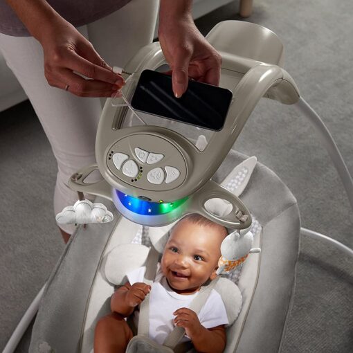 StarAndDaisy Ingenuity Convertible Electric Swing Cradle - Lights, Toys and Music - Rotatable Seat - Premium Built Electric (Grey) (Age: 0-24month) - Image 4