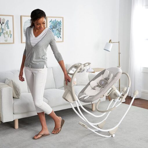 StarAndDaisy Ingenuity Convertible Electric Swing Cradle - Lights, Toys and Music - Rotatable Seat - Premium Built Electric (Grey) (Age: 0-24month) - Image 5