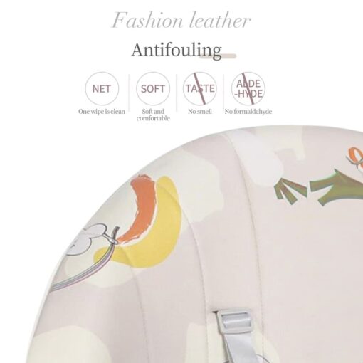 StarAndDaisy Royal Baby Dining High Chair - Portable Feeding Booster Seat for Kids with 5-point Safety Belt (Graffiti Brown) - Image 3
