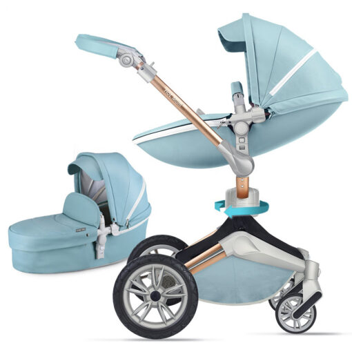 International Series Hot-Mom Stroller, Pram , Buggy & Pushchair with inbuilt 360 Rotation Function, Travel System Pram for Baby and Kids (Blue)