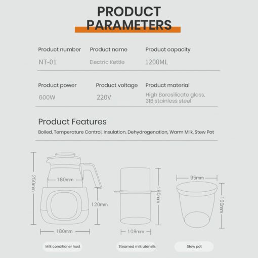StarAndDaisy baby formula water kettle for newborn milk with food processor cup, sterilizer and temperature control - Image 15