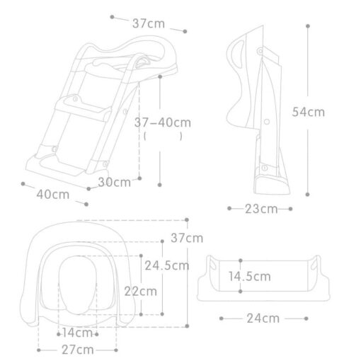 [Refurbished] StarAndDaisy Potty Training Seat with Ladder, Toddler Potty Seat for Toilet with Step Stool for Kids, Splash Guard and Wide Pad for Boys Girls, Stable Without Slipping Grey - Image 10