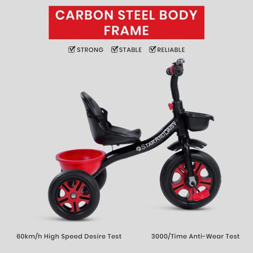 StarAndDaisy Wonder Tricycle Kids/Baby Tricycle Trike with Dual Storage Basket, Cushion seat, and seat Belt for Kids Boys Girls Age Group 1.5 to 5 Years (Red) - Image 11