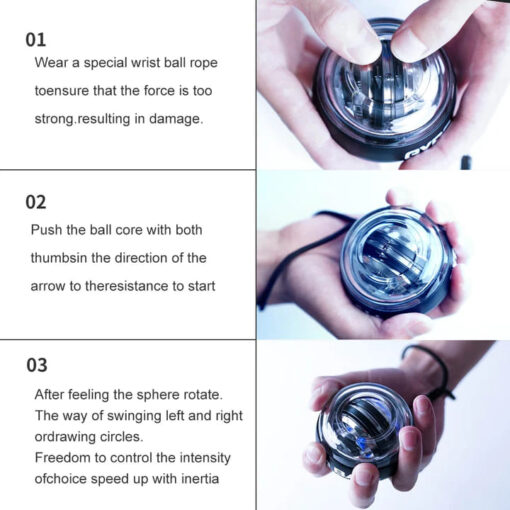 SND by StarAndDaisy - 360° Fitness Auto-Start Wrist Power Gyro Ball, Forearm Arm Exerciser - Image 3