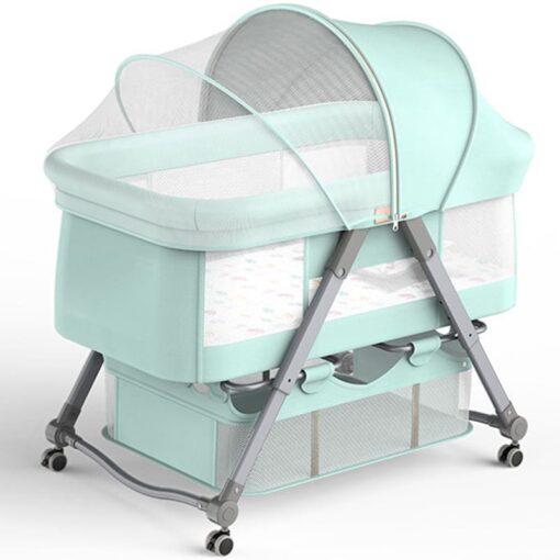 StarAndDaisy Premium Aluminum Alloy Baby cot Crib Cum Baby Rocker (Green)