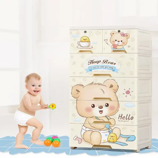 [Refurbished] StarAndDaisy Smart Storage cabinet / Almirah / cupboard for newborn baby kids essentials - Teddy - Image 3