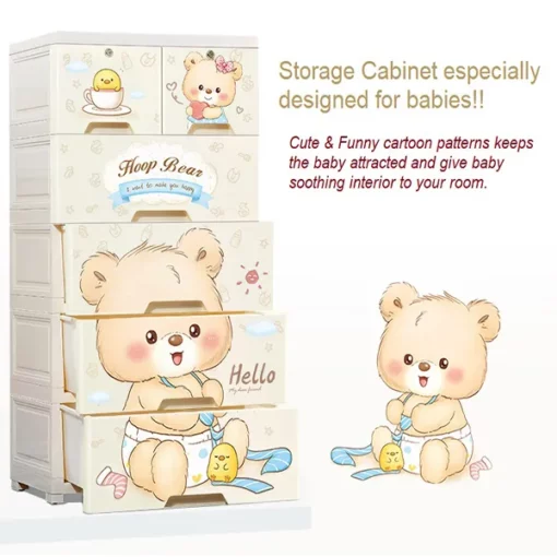 [Refurbished] StarAndDaisy Smart Storage cabinet / Almirah / cupboard for newborn baby kids essentials - Teddy - Image 5