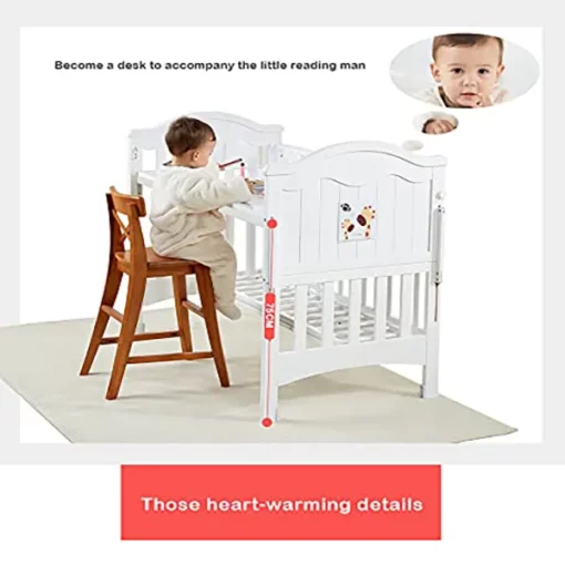 StarAndDaisy Natural Wood 6 in 1 Nightingale Wooden cot crib Bed for Baby/Kids and Toddlers with with Mosquito Net 0 to 5 Years Size: 120 X 60 cm - Image 6