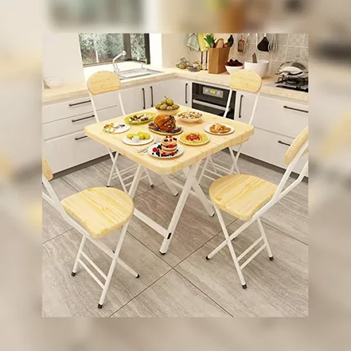 SND Homes Scissor Table, Easy Folding, Multipurpose Lawn Coffee Table with Chair, Large Size (White 70 X 70 cm Table (Without Chairs))