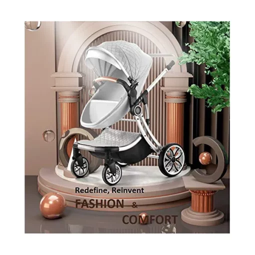 StarAndDaisy High End Buggy Baby and Kids Stroller , Pram & Pushchair with Convertible Design Basket with Shock Absorbers and Large Premium Wheels  (Red) - Image 4