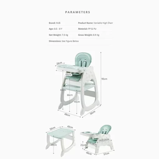 StarAndDaisy Dinesmart Multi-Adjustable Folding, Baby High Chair (Pink) - Image 4