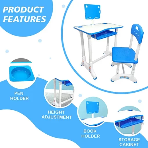 StarAndDaisy Smart Kids Study Table for 3 to 10 Years with an Option of LED Lamp (Blue (Without LED LAMP)) - Image 4
