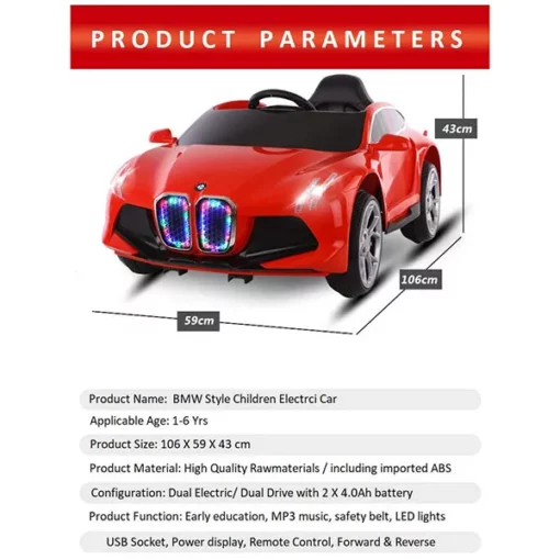 StarAndDaisy Battery car (7188), Rechargeable, Dual Drive, Dual Battery Multifunctional Car for Kids 0-5 Years (Red) - Image 2