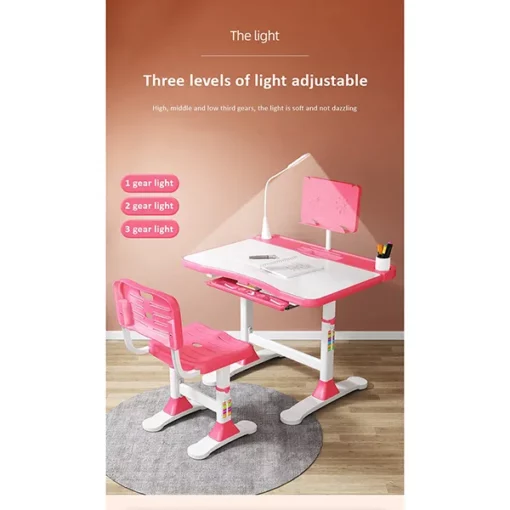 Adjustable Height, Multi-Functional Kids Study Table with Book Holder, Drawer, Extra Large tiltable Desktop with an Option of LED Light (AU80 Blue Without LED Lamp) - Image 8