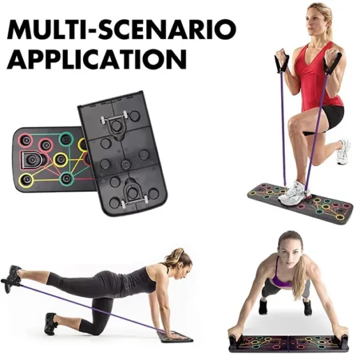 SND by StarAndDaisy - 360° Fitness 13 in 1 Push Up Rack Board,Foldable Unisex Body Building Push Up Board with Resistance Bands - Image 5