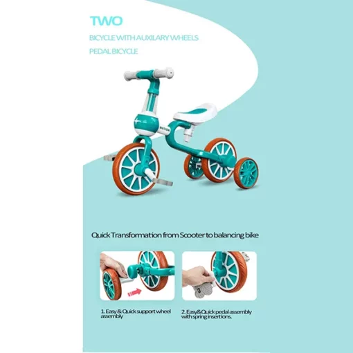 StarAndDaisy Balancing Bike cum Tricycle (Green) - Image 3