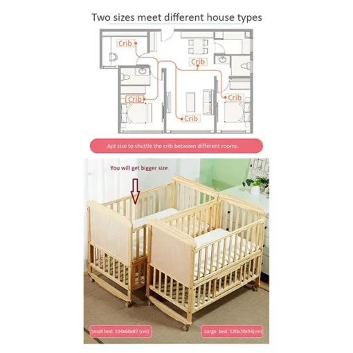 StarAndDaisy Kids Bed Wooden cot crib for 0-4 Years with guardrail, Load Bearing <40 kg - 120X60cm Size - With Soft Mattress Set and Mosquito Net - Image 5