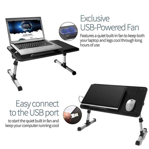 SND Homes Multipurpose Bed Table/lapdesk Workstation for Lazy People with Height and Angle Adjustment (Black (53 X 30 cm)) - Image 4