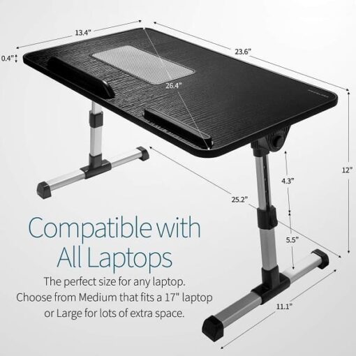 SND Homes Multipurpose Bed Table/ lapdesk Workstation for Lazy People with Height and Angle Adjustment (Burgundy Wood (60 x 33 cm)) - Image 4