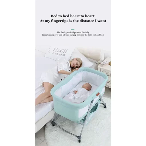StarAndDaisy Premium Aluminum Alloy Baby cot Crib Cum Baby Rocker (Pink) - Image 2