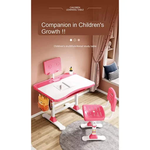 Adjustable Height, Multi-Functional Kids Study Table with Book Holder, Drawer, Extra Large tiltable Desktop with an Option of LED Light (AU80 Blue Without LED Lamp) - Image 5