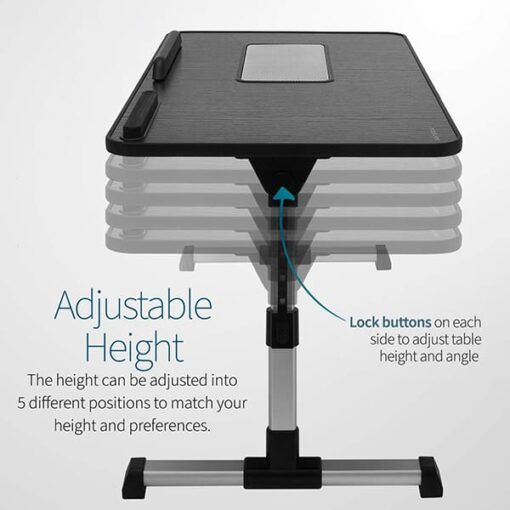 SND Homes Multipurpose Bed Table/lapdesk Workstation for Lazy People with Height and Angle Adjustment (Black (53 X 30 cm)) - Image 3