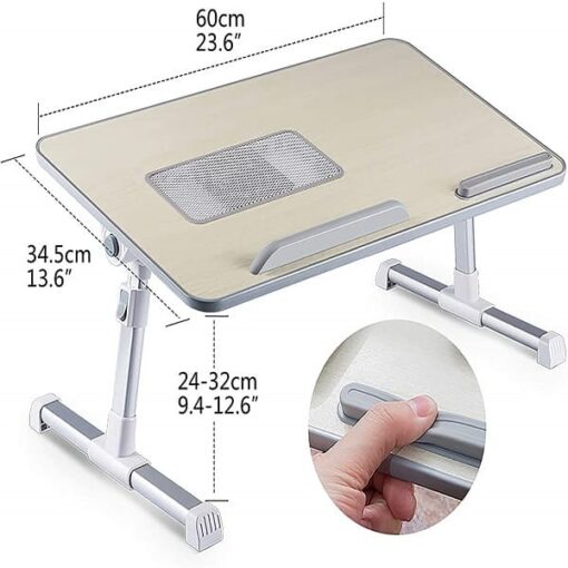 SND Homes Multipurpose Bed Table/ lapdesk Workstation for Lazy People with Height and Angle Adjustment (Burgundy Wood (60 x 33 cm)) - Image 3