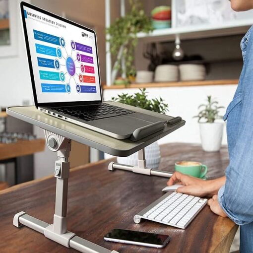 SND Homes Multipurpose Bed Table/ lapdesk Workstation for Lazy People with Height and Angle Adjustment (Burgundy Wood (60 x 33 cm)) - Image 5