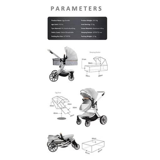 StarAndDaisy High End Buggy Baby and Kids Stroller , Pram & Pushchair with Convertible Design Basket with Shock Absorbers and Large Premium Wheels  (Red) - Image 6