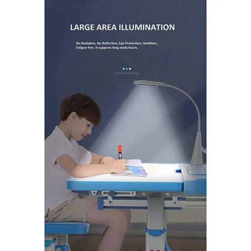 A80 Adjustable Height, Multi-Functional Kids Study Table with Book Holder, Drawer, Extra Large tiltable Desktop with an Option of LED Light (Pink (Without LED)) - Image 2