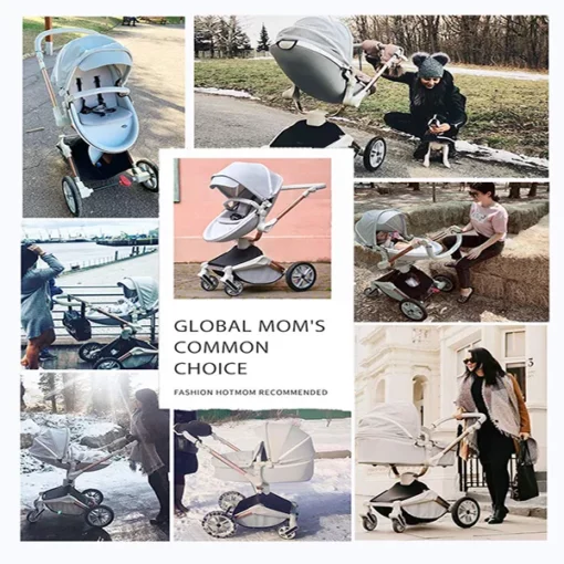 International Series Hot-Mom Stroller, Pram , Buggy & Pushchair with inbuilt 360 Rotation Function, Travel System Pram for Baby and Kids (Blue) - Image 6