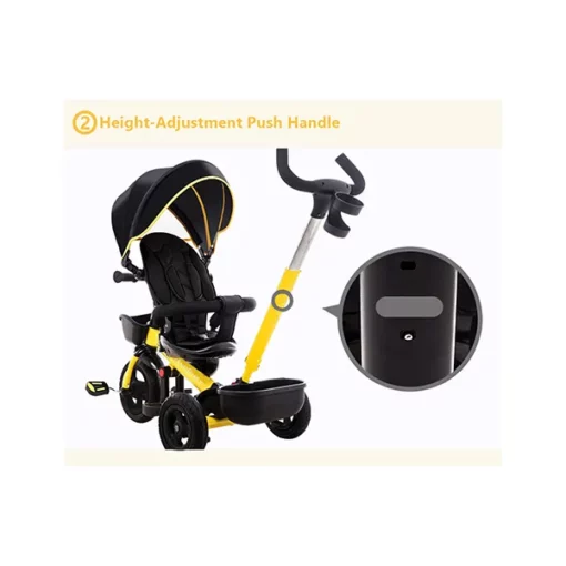 StarAndDaisy Royal Tricycle With Parental Push Handle - Yellow - Image 5
