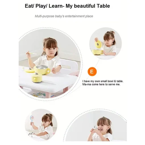 StarAndDaisy Multipurpose, Multi-Functional Plastic Kids Table & 2 Chair Set - Kindergarten Early Education Study, Toy Play Table, Eating Table or 2-10 Years Old Kids, Stable Home (Blue) - Image 2