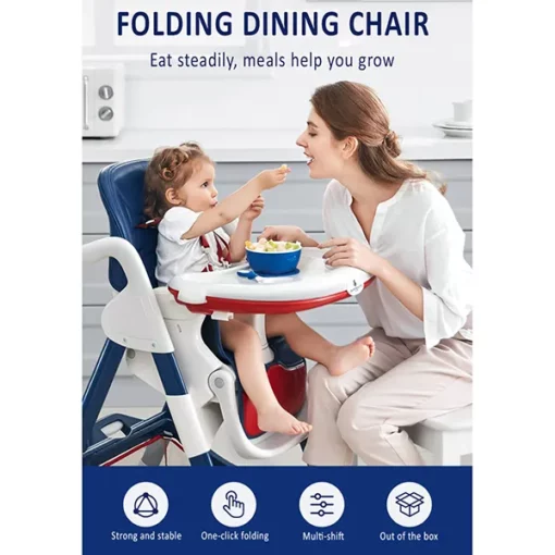 [Refurbished] Crowned Baby High Chair by StarAndDaisy for Kids 0.5 Yrs to 6 Yrs Eat, Play & Rest Baby Chair (Yellow & Blue) - Image 6