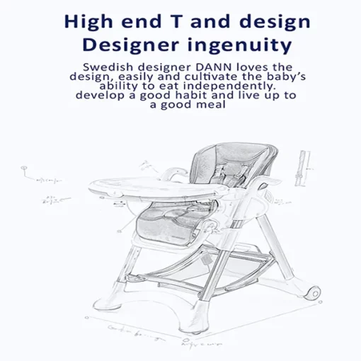 [Refurbished] Crowned Baby High Chair by StarAndDaisy for Kids 0.5 Yrs to 6 Yrs Eat, Play & Rest Baby Chair (Yellow & Blue) - Image 4