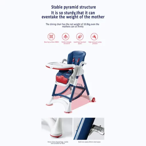 [Refurbished] Crowned Baby High Chair by StarAndDaisy for Kids 0.5 Yrs to 6 Yrs Eat, Play & Rest Baby Chair (Yellow & Blue) - Image 8