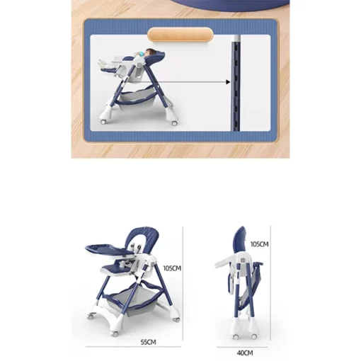 StarAndDaisy Premium Luxury High Chair (Blue) - Image 6