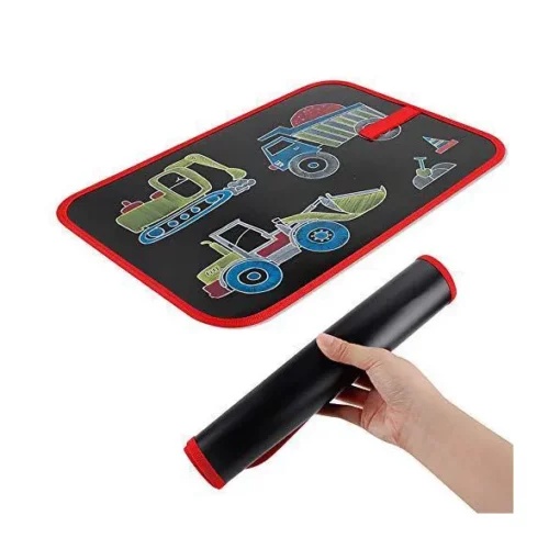 StarAndDaisy Doodle It and Erase Kids Coloring doodle chalk folding slate pad One side character and one side plain with 4 wet non-toxic chalks. - Image 2