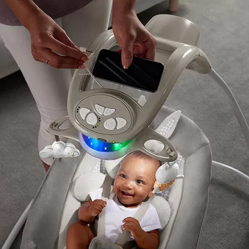 Ronbei (U.K) Baby Convertible Electric Rocker with See-Saw Cradle, Sleeping Cot with Music (Grey) - Image 6