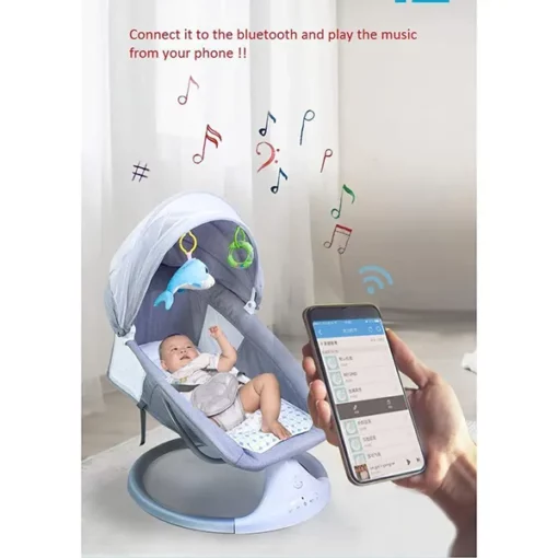 Premium Baby Swing Rocker cum Sleeper (Grey) - Image 3