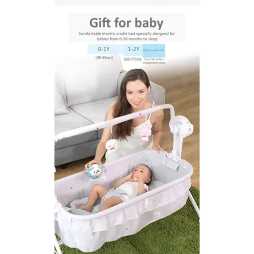 [Refurbished ]StarAndDaisy Nestling Smart & Portable Baby Cradle Crib with automatic swing, remote and Bluetooth (PINK) - Image 10