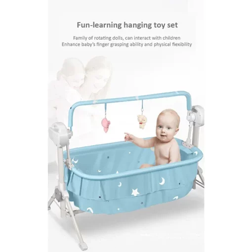 [Refurbished] StarAndDaisy Nestling Smart and Portable Baby Cradle Crib with automatic swing, remote and Bluetooth (GREY) - Image 3