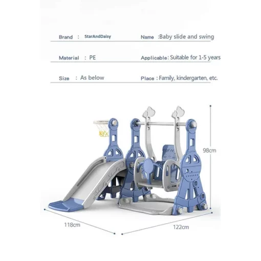 StarAndDaisy Toddler Climber Slide and Swing Station - Blue (Multi Gym) - Image 3