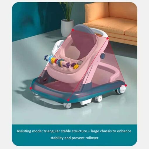[Refurbished] StarAndDaisy Tiny Steps Baby walker 2-in-1 Infant & Baby Activity Walker - Seated or Walk-Behind (Grey) - Image 5
