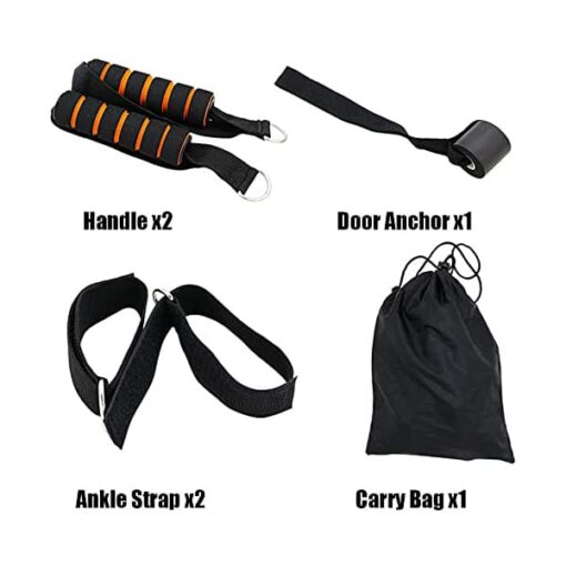 SND - 360° Fitness Resistance Bands Set for Working Out with Mountaineering Buckle, 11 Pack Resistance Bands with Door Anchor Handles Waterproof Carry Bag- Made of 100% Latex, 3 Years Warranty - Image 4
