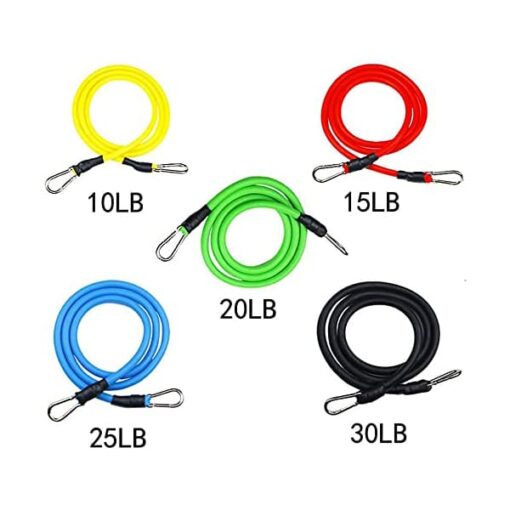 SND - 360° Fitness Resistance Bands Set for Working Out with Mountaineering Buckle, 11 Pack Resistance Bands with Door Anchor Handles Waterproof Carry Bag- Made of 100% Latex, 3 Years Warranty - Image 6