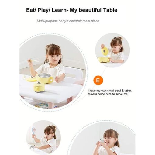 [Refurbished] StarAndDaisy Multipurpose, Multi-Functional Plastic Kids Table & 2 Chair Set - Kindergarten Early Education Study, Toy Play Table, Eating Table or 2-10 Years Old Kids, Stable Home (Pink) - Image 9
